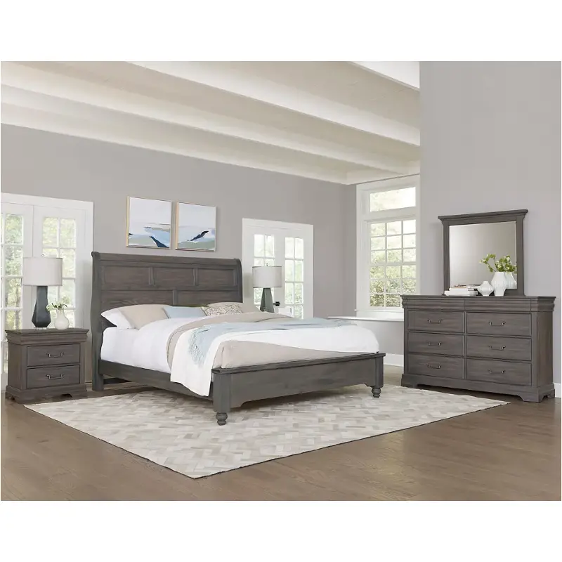 772-663-166-922 Vaughan Bassett Furniture Vista - Grey Oak Bedroom Furniture Bed