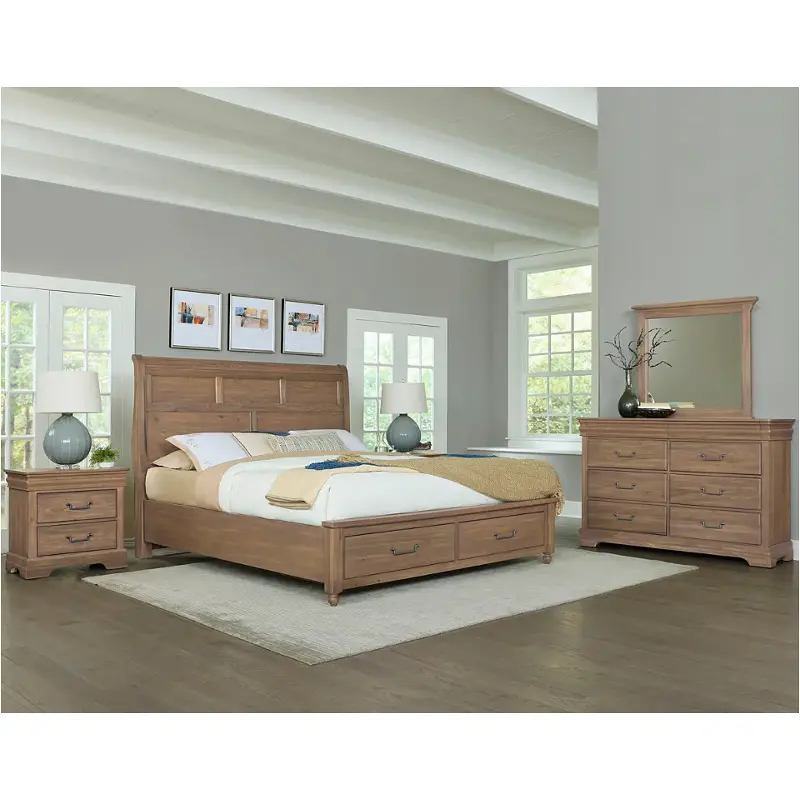 771-553-050b-502 Vaughan Bassett Furniture Vista - Natural Oak Bedroom Furniture Bed