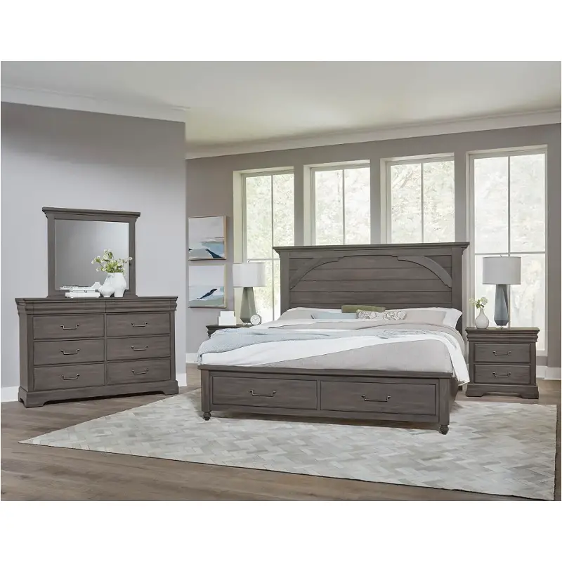 772-559-050b-502 Vaughan Bassett Furniture Vista - Grey Oak Bedroom Furniture Bed