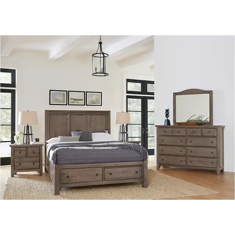 801-557-050b-502 Vaughan Bassett Furniture Cool Farmhouse - Grey Bedroom Furniture Bed