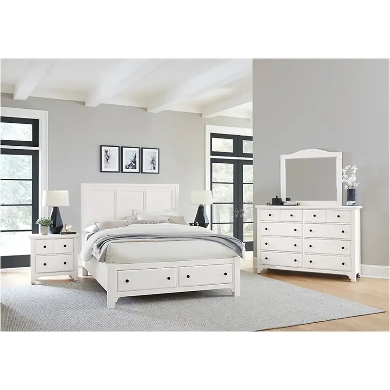 804-557-050b-502 Vaughan Bassett Furniture Cool Farmhouse - Soft White Bedroom Furniture Bed