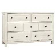 124-003 Vaughan Bassett Furniture Custom Express - Weathered White Bedroom Furniture Dresser