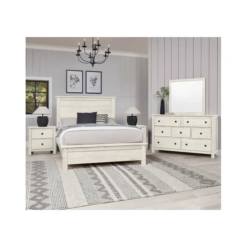 124-558-855-922 Vaughan Bassett Furniture Custom Express - Weathered White Bedroom Furniture Bed