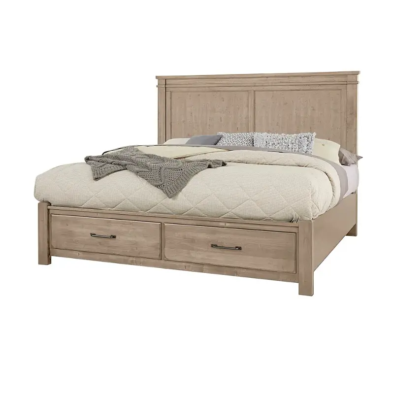 176-661-066b-502-666 Vaughan Bassett Furniture Cool Rustic - Clear Maple Bedroom Furniture Bed