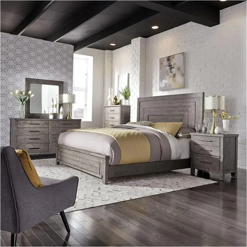 406-br-kpb Liberty Furniture Modern Farmhouse - Charcoal Bedroom Furniture Bed