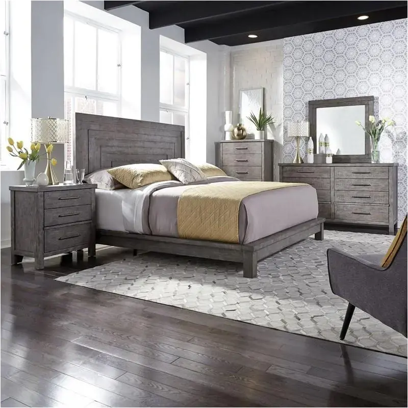 406-br-kpl Liberty Furniture Modern Farmhouse - Charcoal Bedroom Furniture Bed