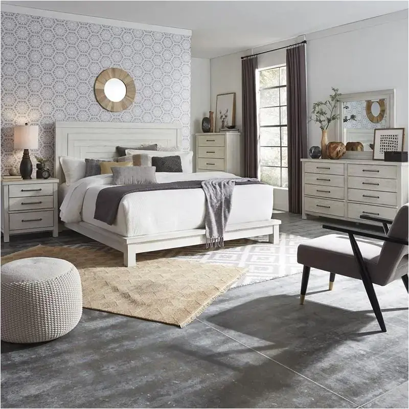 406w-br-kpl Liberty Furniture Modern Farmhouse - White Bedroom Furniture Bed