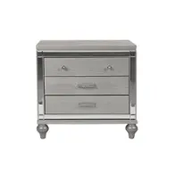 Ba9698s-040 New Classic Furniture Valentino - Silver Bedroom Furniture Nightstand