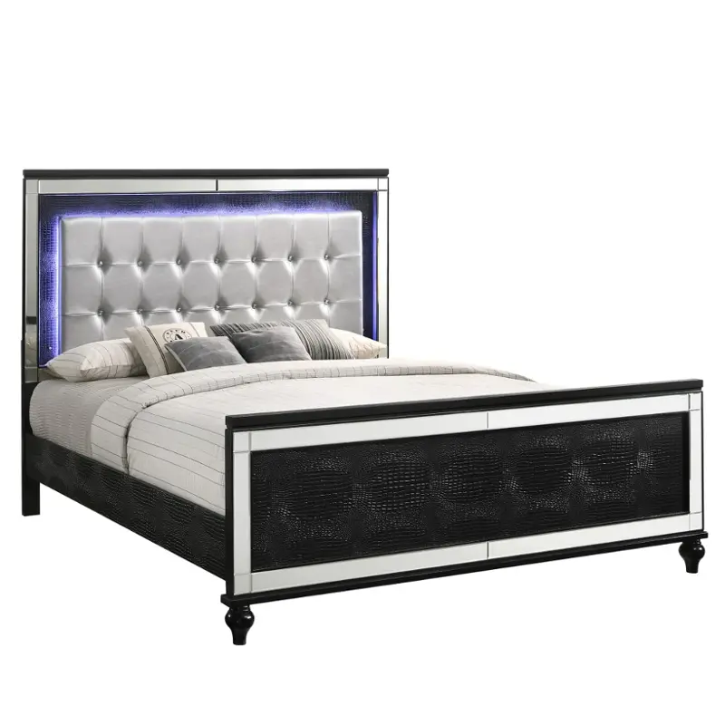 Ba9698b-110-120-330 New Classic Furniture Valentino - Black Bedroom Furniture Bed