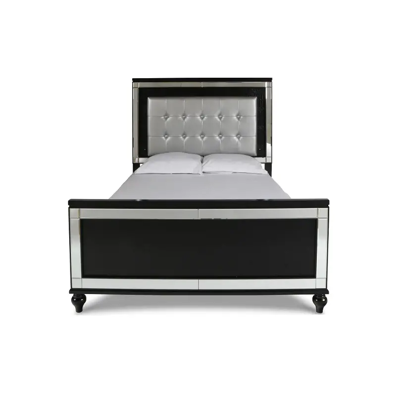 Ba9698b-510-520-530 New Classic Furniture Valentino - Black Bedroom Furniture Bed