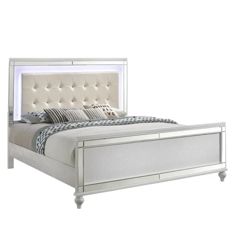 Ba9698w-310 New Classic Furniture Valentino - White Bedroom Furniture Bed