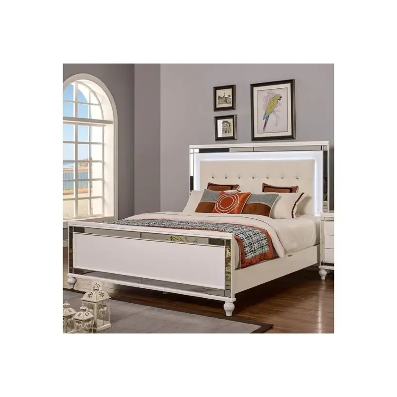 Ba9698w-110-ck New Classic Furniture Valentino - White Bedroom Furniture Bed