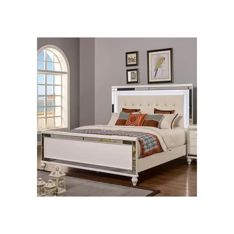 Ba9698w-510 New Classic Furniture Valentino - White Bedroom Furniture Bed