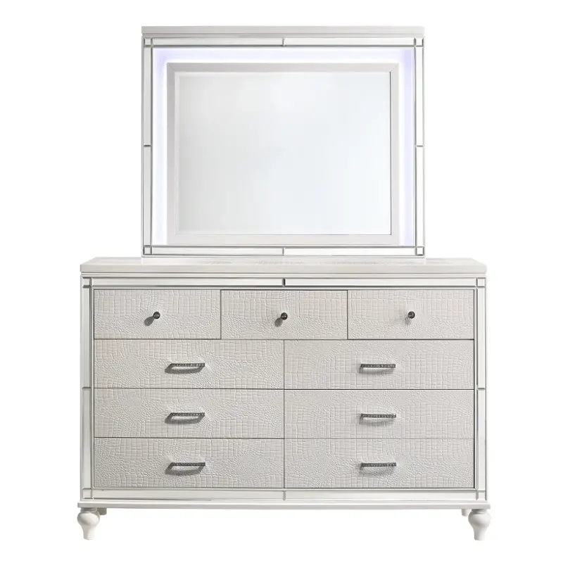 Ba9698w-050 New Classic Furniture Valentino - White Bedroom Furniture Dresser