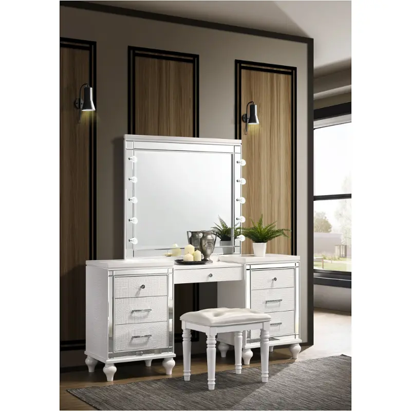 Ba9698w-090 New Classic Furniture Valentino - White Bedroom Furniture Vanitie