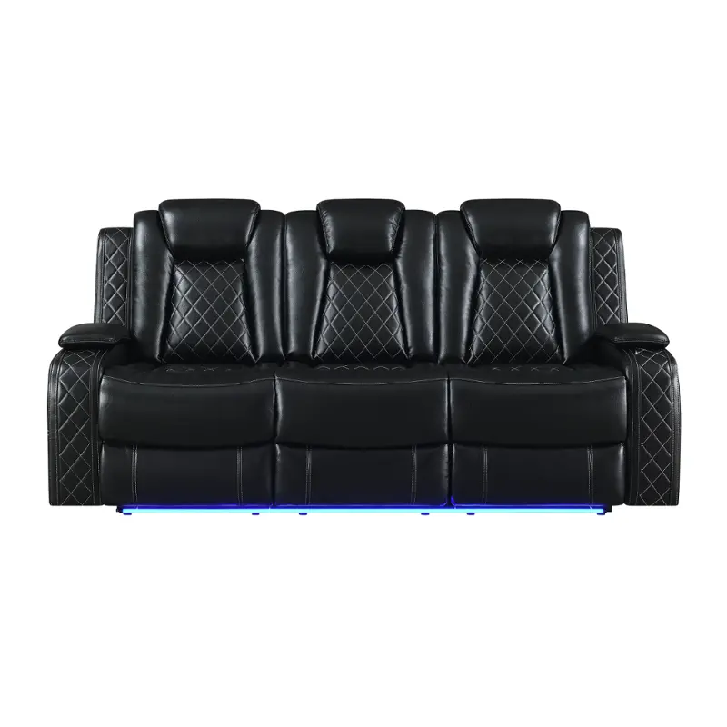 U1769-30p2-blk New Classic Furniture Orion - Black Living Room Furniture Sofa