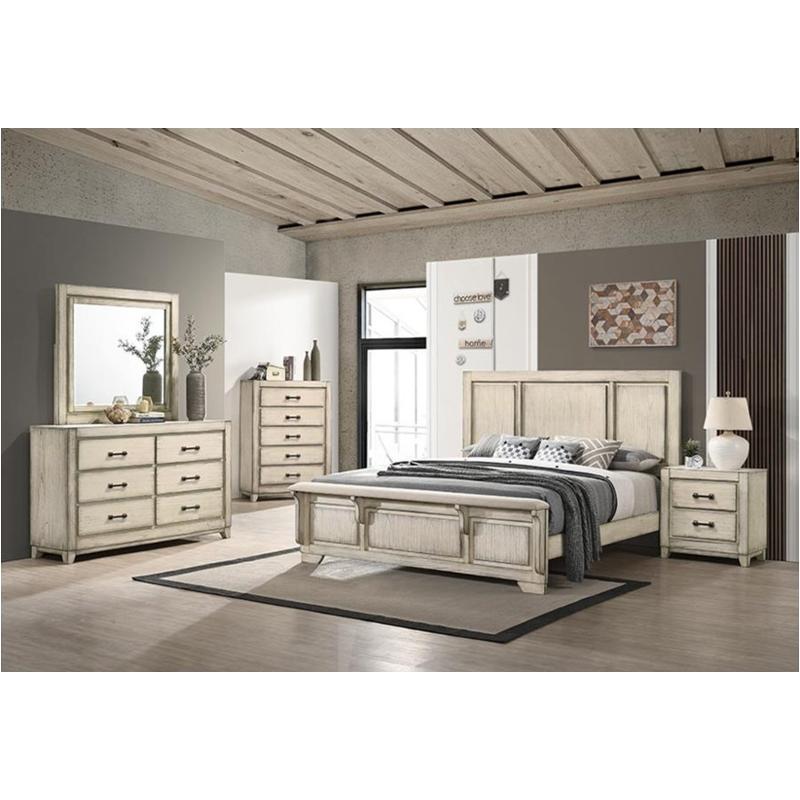 B923w-110-120-330 New Classic Furniture Ashland - Rustic White Bedroom Furniture Bed