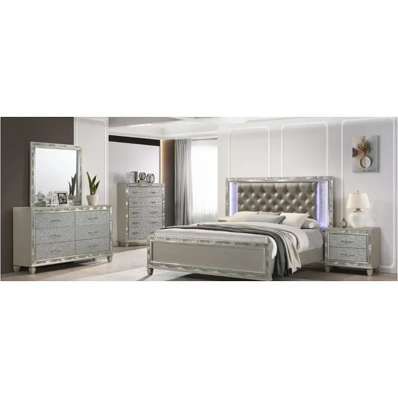 B976s-110-120-330 New Classic Furniture Radiance Silver Bedroom Furniture Bed