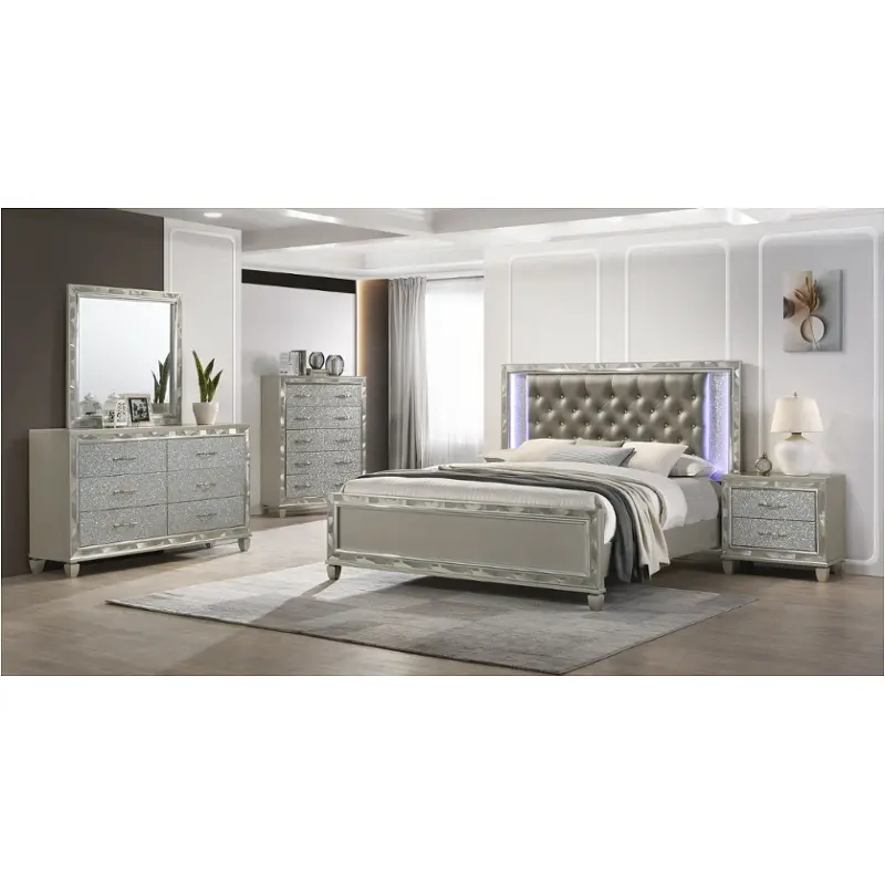 B976s-310-320-330 New Classic Furniture Radiance Silver Bedroom Furniture Bed