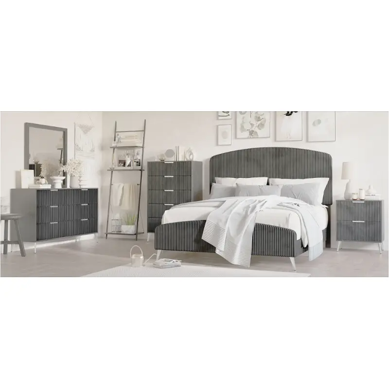 B4378g-315-335 New Classic Furniture Kailani - Gray Bedroom Furniture Bed