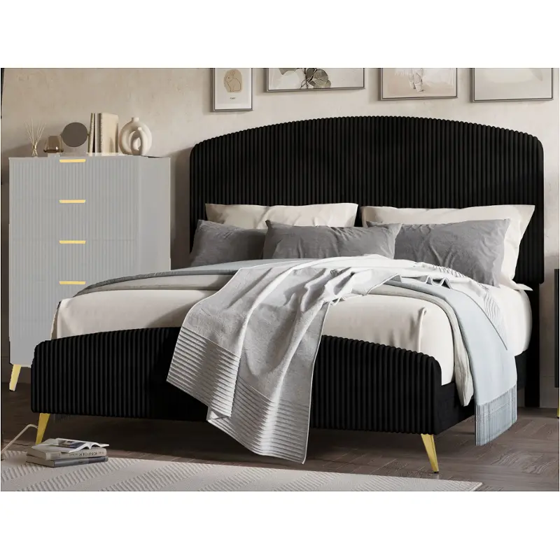 B4378k-115-335 New Classic Furniture Kailani - Black Bedroom Furniture Bed