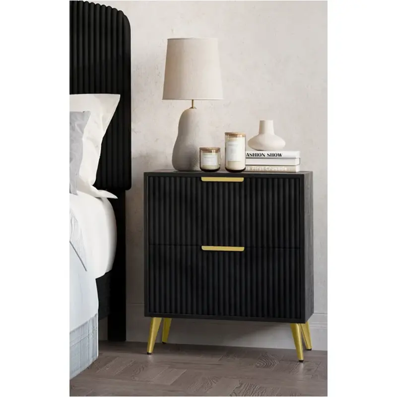 B4378k-040 New Classic Furniture Kailani - Black Bedroom Furniture Nightstand