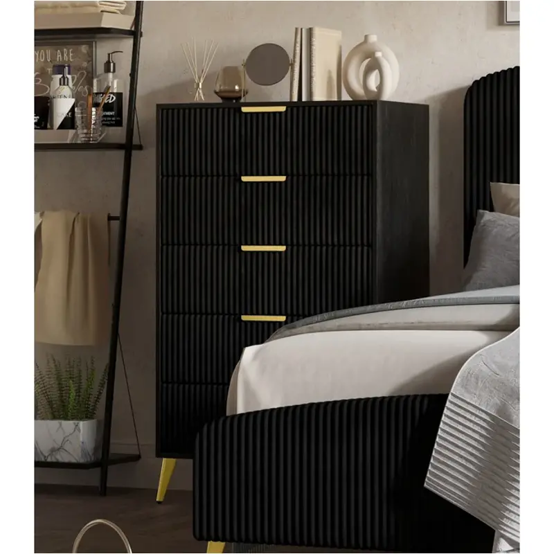 B4378k-070 New Classic Furniture Kailani - Black Bedroom Furniture Chest