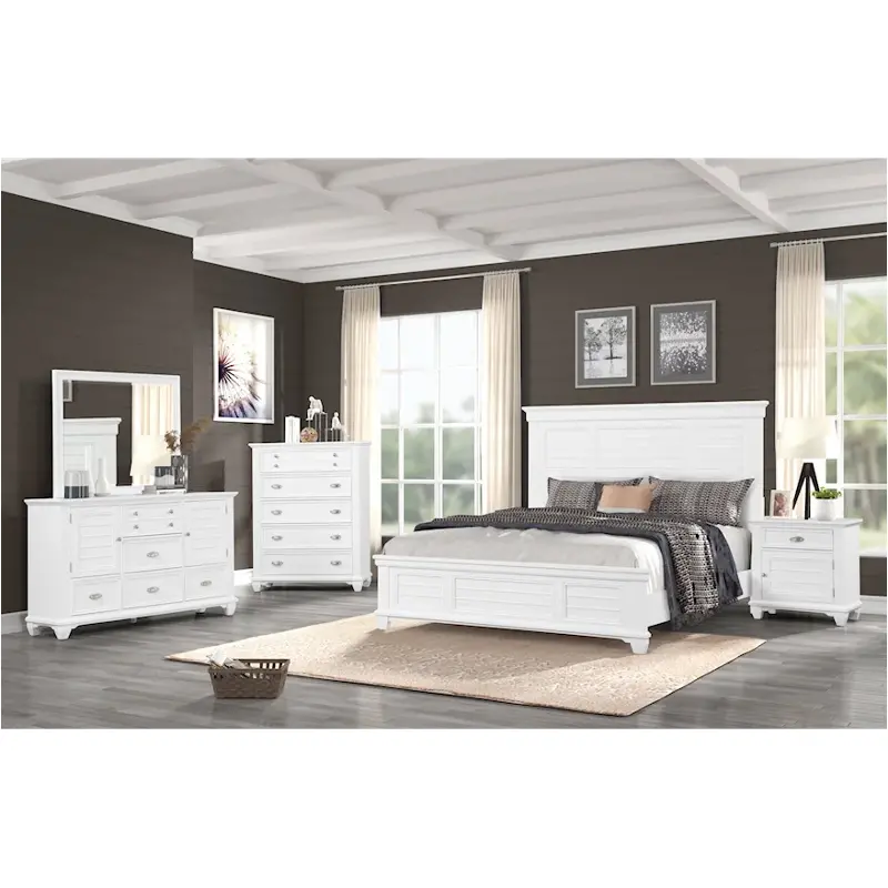 B2118-310-320-330 New Classic Furniture Jamestown - White Bedroom Furniture Bed