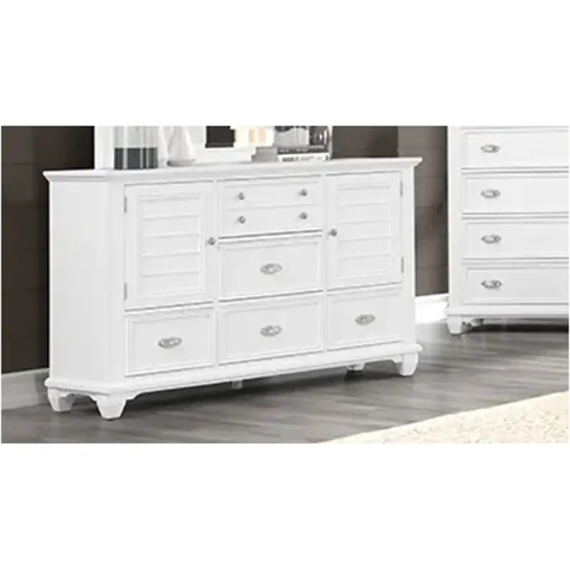 B2118-050 New Classic Furniture Jamestown - White Bedroom Furniture Dresser