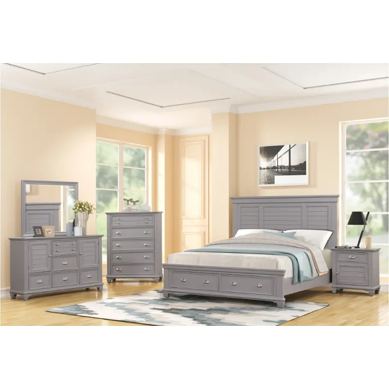 B2118g-310-320-330 New Classic Furniture Jamestown - Grey Bedroom Furniture Bed