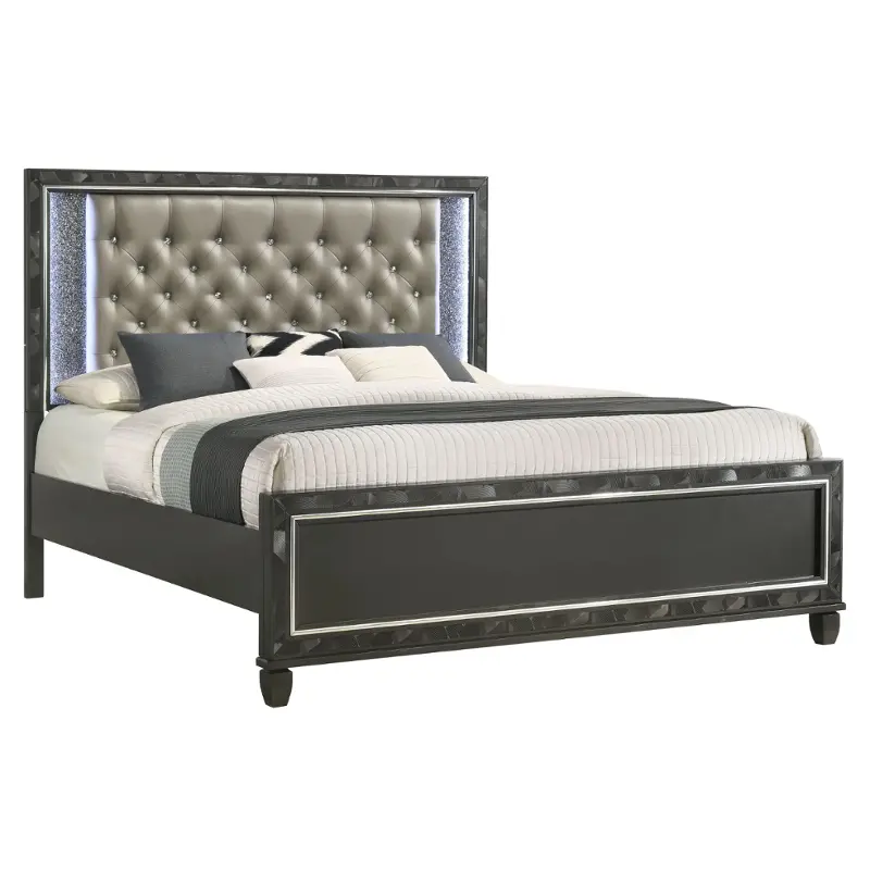 B976k-110-120-330 New Classic Furniture Radiance - Black Pearl Bedroom Furniture Bed