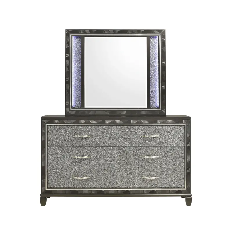 B976k-060 New Classic Furniture Radiance - Black Pearl Bedroom Furniture Mirror