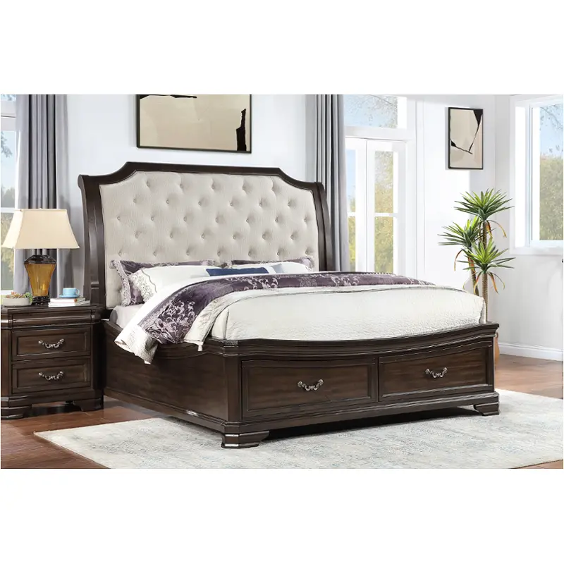 B493b-110-128-330 New Classic Furniture Lyndhurst - Walnut Bedroom Furniture Bed