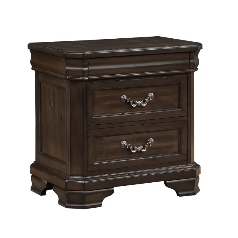 B493b-040 New Classic Furniture Lyndhurst - Walnut Bedroom Furniture Nightstand