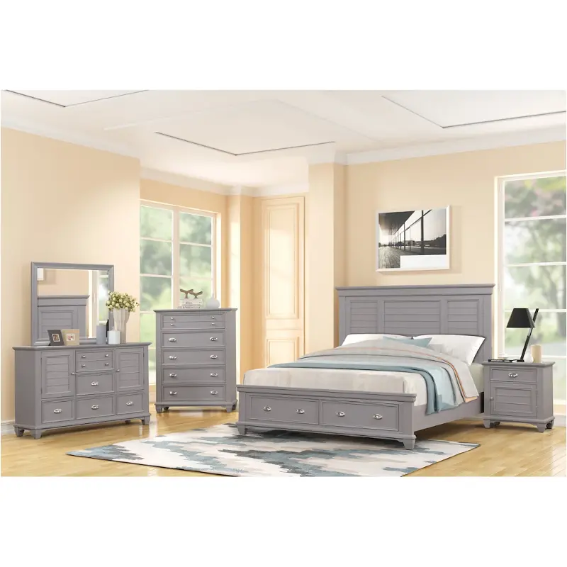 B2118g-110-128-338 New Classic Furniture Jamestown - Grey Bedroom Furniture Bed