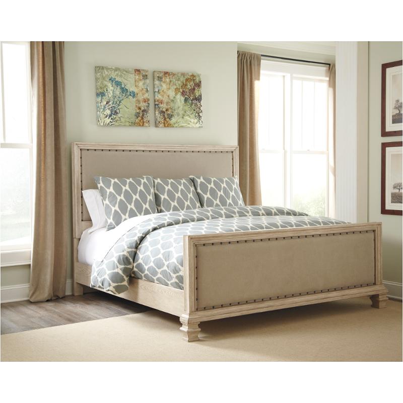 B693-57 Ashley Furniture Demarlos - Parchment White Bedroom Furniture Bed