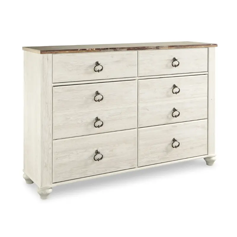 B267-31 Ashley Furniture Willowton - Whitewash Bedroom Furniture Dresser