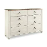 B267-31 Ashley Furniture Willowton - Whitewash Bedroom Furniture Dresser