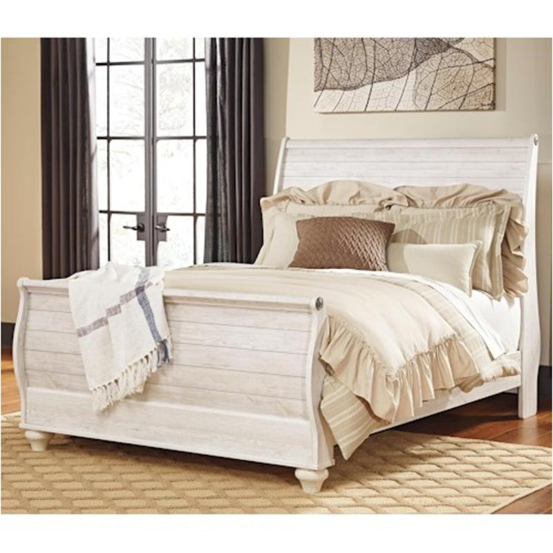 B267-74 Ashley Furniture Willowton - Whitewash Bedroom Furniture Bed