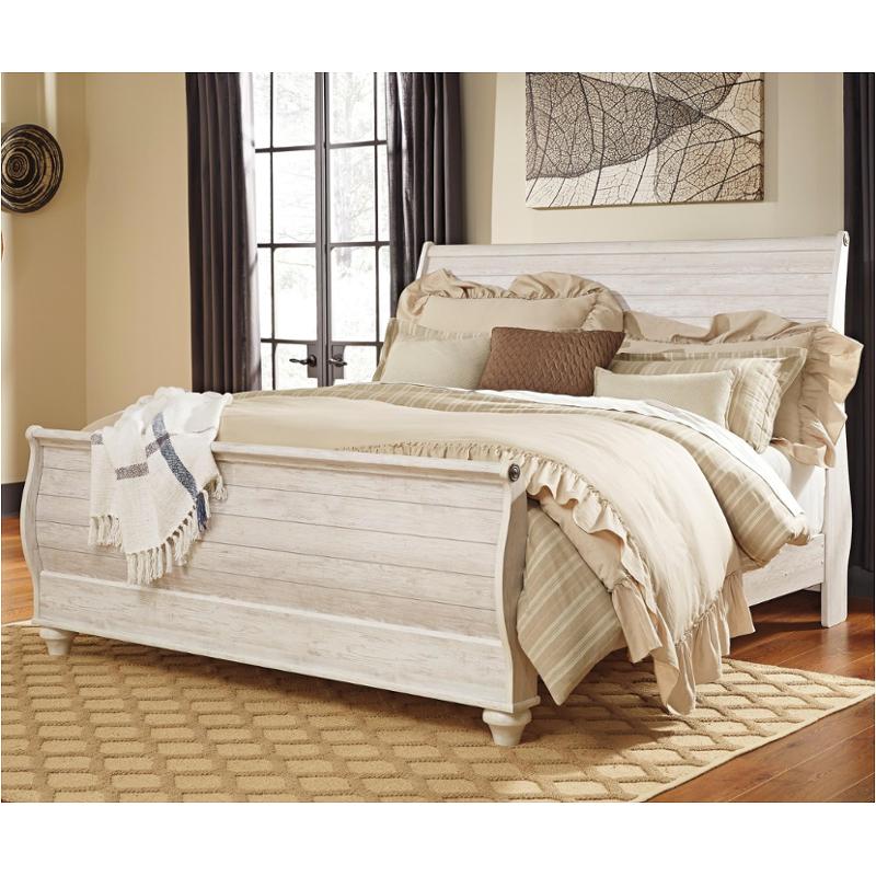 B267-76 Ashley Furniture Willowton - Whitewash Bedroom Furniture Bed