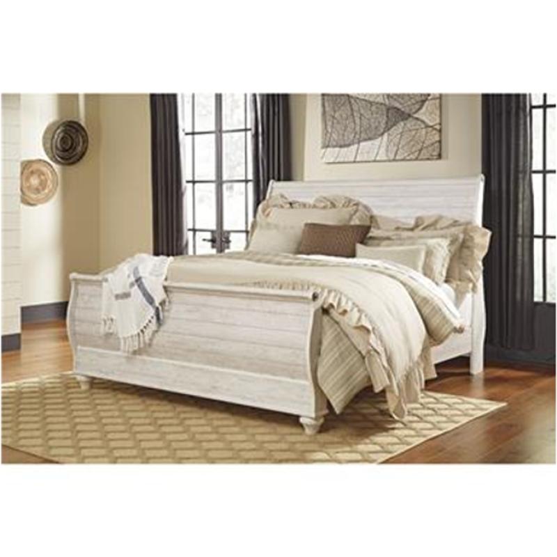 B267-78 Ashley Furniture Willowton - Whitewash Bedroom Furniture Bed