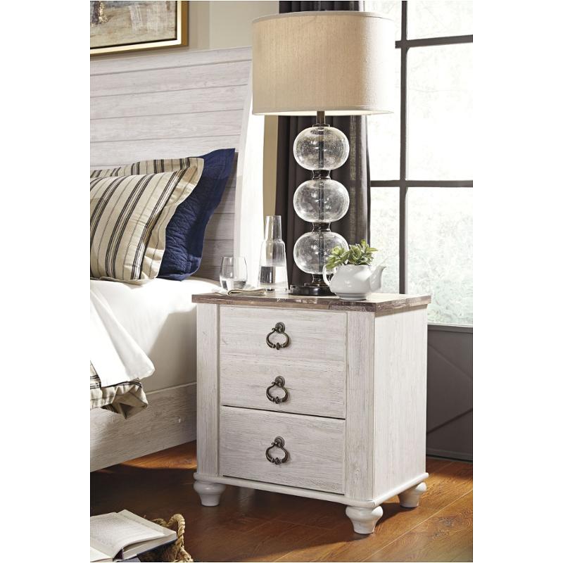 B267-92 Ashley Furniture Willowton - Whitewash Bedroom Furniture Nightstand