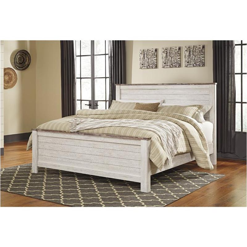 B267-58-ck Ashley Furniture Willowton - Whitewash Bedroom Furniture Bed