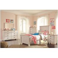 B267-53 Ashley Furniture Willowton - Whitewash Bedroom Furniture Bed