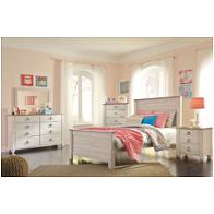 B267-87 Ashley Furniture Willowton - Whitewash Bedroom Furniture Bed