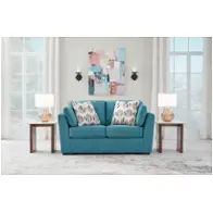 6750735 Ashley Furniture Keerwick - Teal Living Room Furniture Loveseat