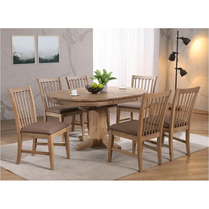 0600-77-rt-rb E. C. I. Furniture Brownstone Dining Room Furniture Dining Table