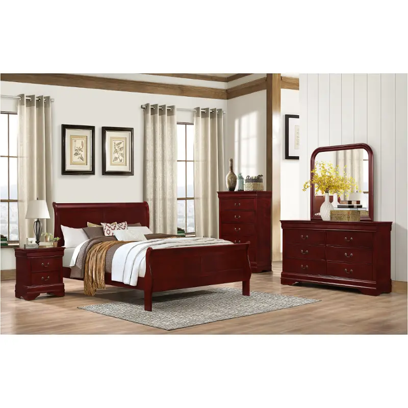 4937-fsb Lifestyle Louis Phillipe - Cherry Bedroom Furniture Bed