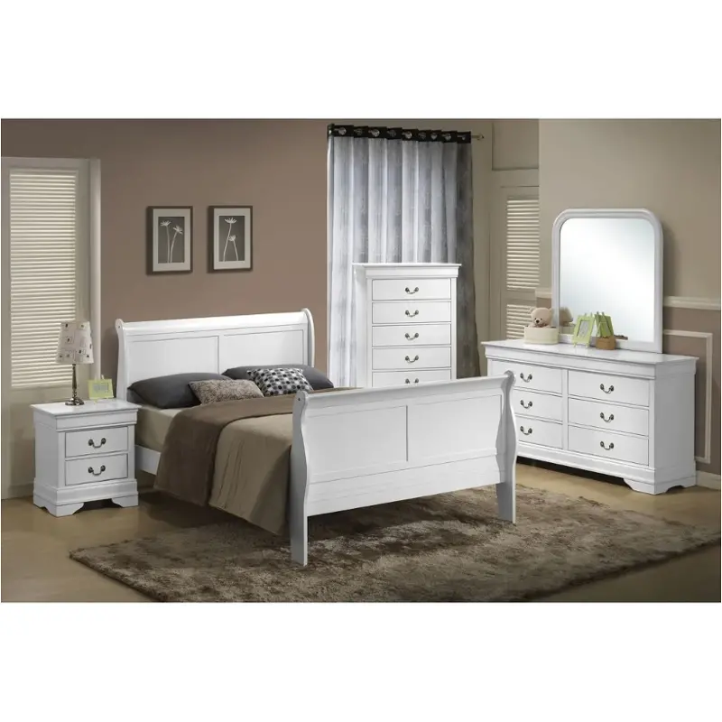 4936-bsn Lifestyle Louis Phillipe - White Bedroom Furniture Bed