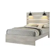 0300a-qb Lifestyle 0300a - White Wash Bedroom Furniture Bed